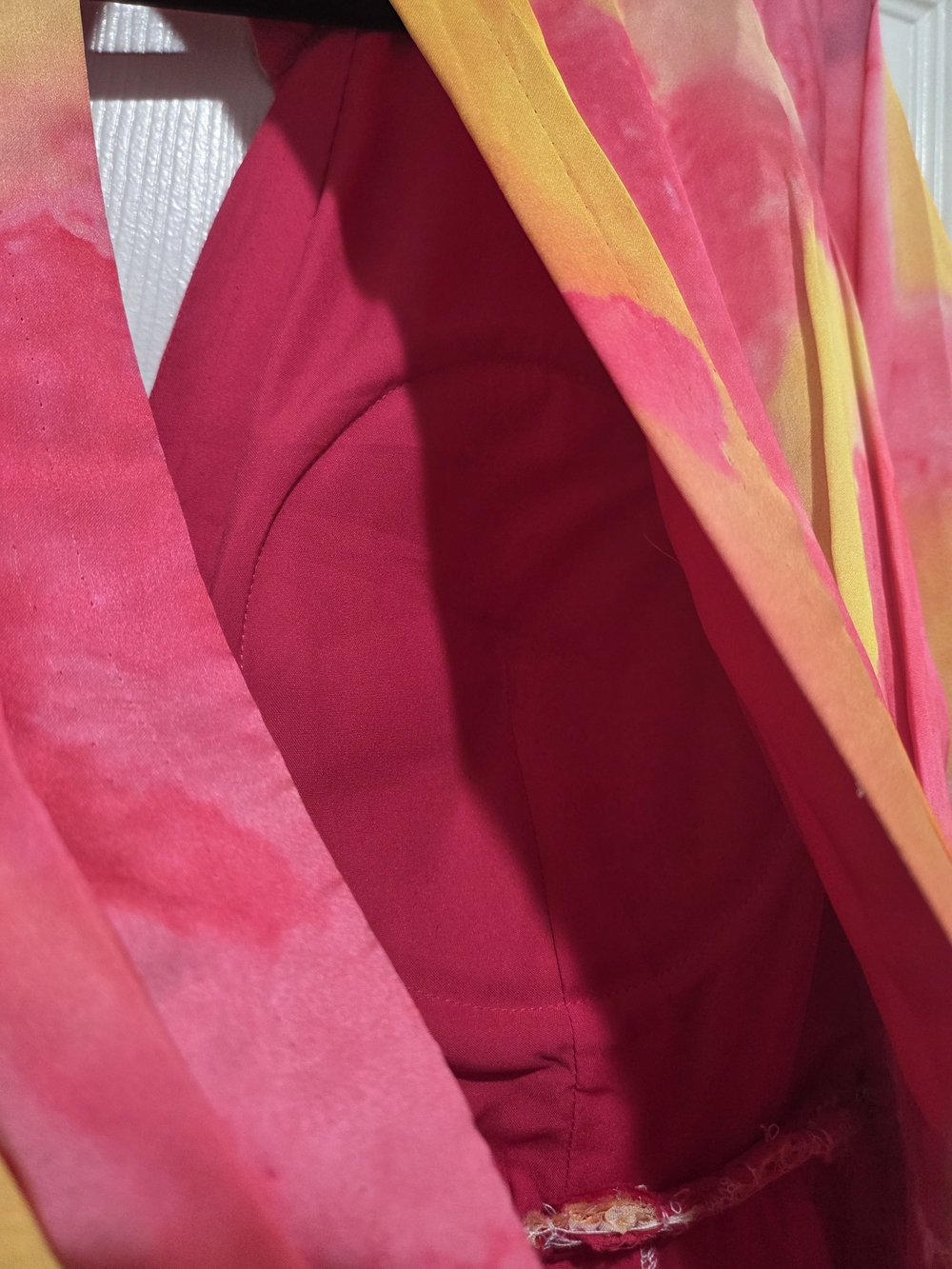 Vibrant Pink & Yellow Tie-Dye Womenβs Skirt